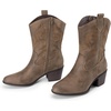 image:imageDREAM PAIRS Cowboy Boots for Women Mid Calf Cowgirl Boots with Embroidery Round Toe Western Chunky Low Heel ShoesCamel