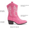 image:imageDREAM PAIRS Cowboy Boots for Women Mid Calf Cowgirl Boots with Embroidery Round Toe Western Chunky Low Heel ShoesPink