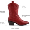 image:imageDREAM PAIRS Cowboy Boots for Women Mid Calf Cowgirl Boots with Embroidery Round Toe Western Chunky Low Heel ShoesRed