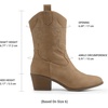 image:imageDREAM PAIRS Cowboy Boots for Women Mid Calf Cowgirl Boots with Embroidery Round Toe Western Chunky Low Heel ShoesTan