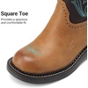 image:imageDREAM PAIRS Cowboy Cowgirl Boots for Women Round Toe Embroidered Mid Calf Western Boots for Work Country Concerts Rodeos Casual OutingsBrownTan