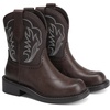 image:imageDREAM PAIRS Cowboy Cowgirl Boots for Women Round Toe Embroidered Mid Calf Western Boots for Work Country Concerts Rodeos Casual OutingsFull Brown