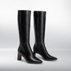 image:imageDREAM PAIRS Knee High Boots Women Chunky Block Heel Square Toe Side Zipper Tall Boots for WomenBlackpu
