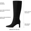image:imageDREAM PAIRS Knee High Boots Women Chunky Block Heel Square Toe Side Zipper Tall Boots for WomenBlacksuede