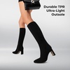 image:imageDREAM PAIRS Knee High Boots Women Chunky Block Heel Square Toe Side Zipper Tall Boots for WomenBlacksuede