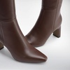 image:imageDREAM PAIRS Knee High Boots Women Chunky Block Heel Square Toe Side Zipper Tall Boots for WomenBrownpu