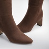 image:imageDREAM PAIRS Knee High Boots Women Chunky Block Heel Square Toe Side Zipper Tall Boots for WomenBrownsuede