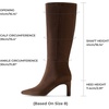 image:imageDREAM PAIRS Knee High Boots Women Chunky Block Heel Square Toe Side Zipper Tall Boots for WomenBrownsuede
