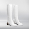 image:imageDREAM PAIRS Knee High Boots Women Chunky Block Heel Square Toe Side Zipper Tall Boots for WomenWhite