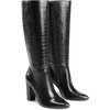 image:imageDREAM PAIRS Knee High Boots Women Chunky Heel Pointed Toe Tall Boots for Women Side Zipper Long BootsBlackcroco
