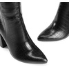 image:imageDREAM PAIRS Knee High Boots Women Chunky Heel Pointed Toe Tall Boots for Women Side Zipper Long BootsBlackcroco