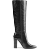 image:imageDREAM PAIRS Knee High Boots Women Chunky Heel Pointed Toe Tall Boots for Women Side Zipper Long BootsBlackcroco