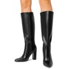 image:imageDREAM PAIRS Knee High Boots Women Chunky Heel Pointed Toe Tall Boots for Women Side Zipper Long BootsBlackpu