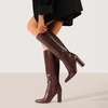 image:imageDREAM PAIRS Knee High Boots Women Chunky Heel Pointed Toe Tall Boots for Women Side Zipper Long BootsBrown