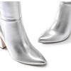 image:imageDREAM PAIRS Knee High Boots Women Chunky Heel Pointed Toe Tall Boots for Women Side Zipper Long BootsMetallic Silver