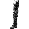 image:imageDREAM PAIRS Western Cowboy Boots Over The Knee Western Cowgirl Boots Women Thigh High BootsBlack