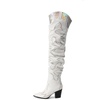 image:imageDREAM PAIRS Western Cowboy Boots Over The Knee Western Cowgirl Boots Women Thigh High BootsWhite