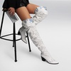 image:imageDREAM PAIRS Western Cowboy Boots Over The Knee Western Cowgirl Boots Women Thigh High BootsWhite