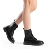 image:imageDREAM PAIRS Women Combat Boots Laceup Low Heel Ankle BootiesBlackpu