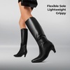 image:imageDREAM PAIRS Women Knee High Boots 2 Inch Kitten Heel Fashion Square Toe Wide Calf Long BootsBlack