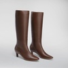image:imageDREAM PAIRS Women Knee High Boots 2 Inch Kitten Heel Fashion Square Toe Wide Calf Long BootsBrown