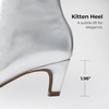image:imageDREAM PAIRS Women Knee High Boots 2 Inch Kitten Heel Fashion Square Toe Wide Calf Long BootsSilver