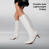 image:imageDREAM PAIRS Women Knee High Boots 2 Inch Kitten Heel Fashion Square Toe Wide Calf Long BootsWhite