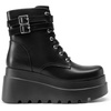 image:imageDREAM PAIRS Women Platform Combat Ankle Boots Goth Chunky High Heel Lace Up Motorcycle BootiesBlackpu