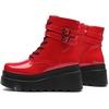 image:imageDREAM PAIRS Women Platform Combat Ankle Boots Goth Chunky High Heel Lace Up Motorcycle BootiesRed