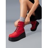 image:imageDREAM PAIRS Women Platform Combat Ankle Boots Goth Chunky High Heel Lace Up Motorcycle BootiesRed