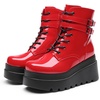 image:imageDREAM PAIRS Women Platform Combat Ankle Boots Goth Chunky High Heel Lace Up Motorcycle BootiesRed