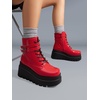 image:imageDREAM PAIRS Women Platform Combat Ankle Boots Goth Chunky High Heel Lace Up Motorcycle BootiesRed