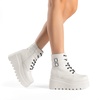 image:imageDREAM PAIRS Women Platform Combat Ankle Boots Goth Chunky High Heel Lace Up Motorcycle BootiesWhite