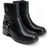 image:imageDREAM PAIRS Womens Ankle Booties Side Zipper Motorcycle Boots Square Toe Chunky Low Heel Fashion Buckles Biker Riding Boots