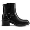 image:imageDREAM PAIRS Womens Ankle Booties Side Zipper Motorcycle Boots Square Toe Chunky Low Heel Fashion Buckles Biker Riding Boots