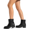image:imageDREAM PAIRS Womens Ankle Booties Side Zipper Motorcycle Boots Square Toe Chunky Low Heel Fashion Buckles Biker Riding Boots