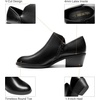 image:imageDREAM PAIRS Womens Ankle Boots Fall Boots Leather Thick Heel Side Zip Women Low Chunky Heeled BootiesBlackpu