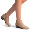 image:imageDREAM PAIRS Womens Ankle Boots Low Chunky Heel Comfortable Short Fall Booties ShoesNudesuede