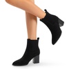 image:imageDREAM PAIRS Womens Ankle Boots Pointed Toe Chunky Block Heel Ankle Bootie Fall Short Booties ShoesBlacksuede