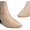 image:imageDREAM PAIRS Womens Ankle Boots Pointed Toe Chunky Block Heel Ankle Bootie Fall Short Booties ShoesNude