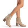 image:imageDREAM PAIRS Womens Ankle Boots Pointed Toe Chunky Block Heel Ankle Bootie Fall Short Booties ShoesNude