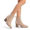 image:imageDREAM PAIRS Womens Ankle Boots Pointed Toe Chunky Block Heel Ankle Bootie Fall Short Booties ShoesSand
