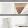 image:imageDREAM PAIRS Womens Chunky Heel Ankle Booties Pointed Toe Short BootsWhitepat