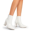 image:imageDREAM PAIRS Womens Chunky Heel Ankle Booties Pointed Toe Short BootsWhitepat
