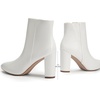 image:imageDREAM PAIRS Womens Chunky Heel Ankle Booties Pointed Toe Short BootsWhitepat
