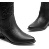 image:imageDREAM PAIRS Womens Cowboy Boots Mid Calf Cowgirl Boots Embroidery Stitched Western BootsAll Black