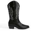 image:imageDREAM PAIRS Womens Cowboy Boots Mid Calf Cowgirl Boots Embroidery Stitched Western BootsBlackpu