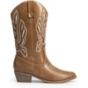 image:imageDREAM PAIRS Womens Cowboy Boots Mid Calf Cowgirl Boots Embroidery Stitched Western BootsLight Brownpu