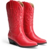 image:imageDREAM PAIRS Womens Cowboy Boots Mid Calf Cowgirl Boots Embroidery Stitched Western BootsRed