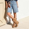 image:imageDREAM PAIRS Womens Cowboy Boots Mid Calf Cowgirl Boots Embroidery Stitched Western BootsTan